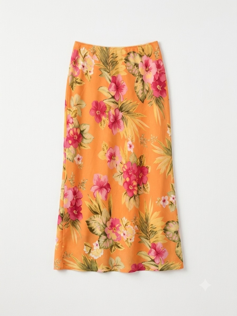 Pierre Cardin Floral Maxi Slip Skirt in Orange & Pink